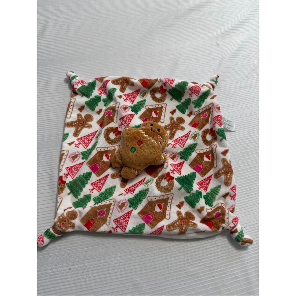 Parents Choice Gingerbread Man Xmas Plush Rattle Baby Security Blanket Knotted